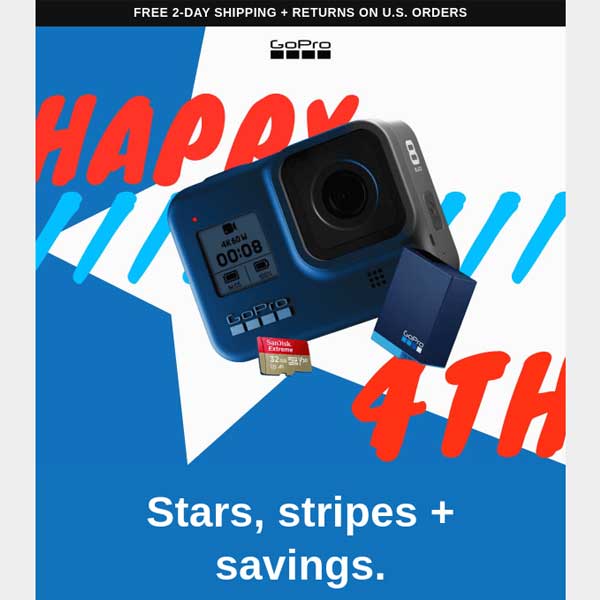 GoPro July 4th email example